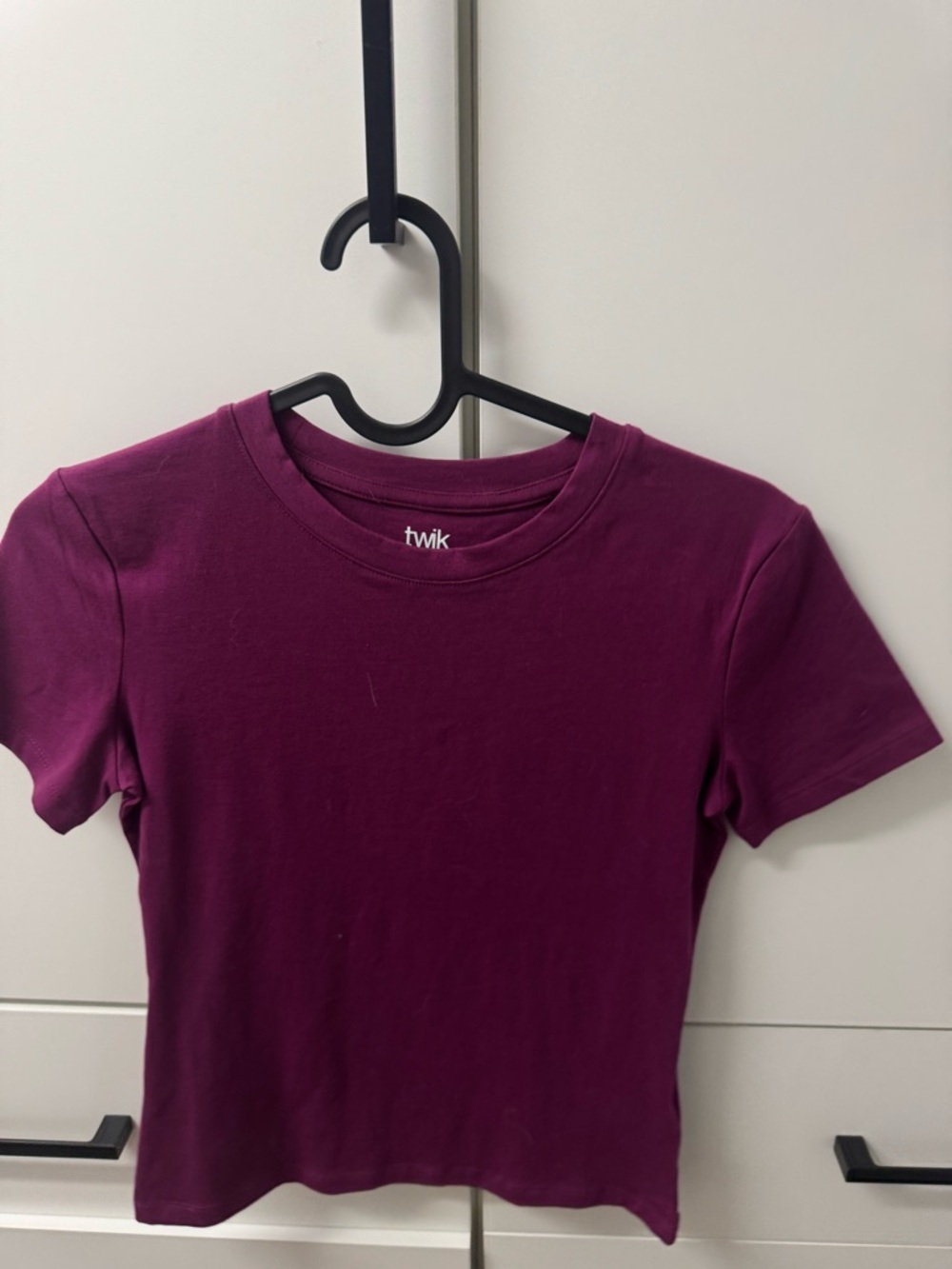 twik Short Sleeve Crewneck Tee in Plum